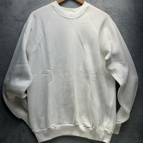 Fruit of the Loom Other - Vintage Fruit of the Loom Sweatshirt White Blank Crewneck USA Made Mens Large